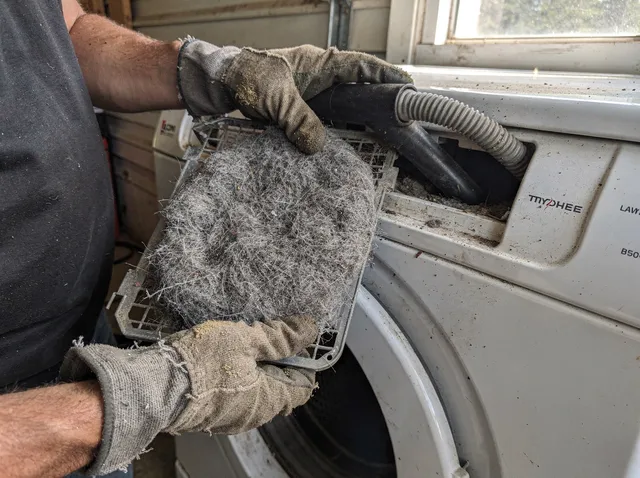 Cleaning Dryer Lint Trap in Torrington