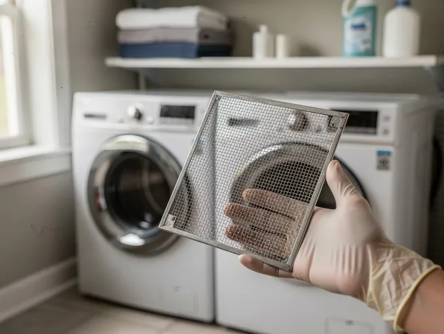 Torrington Dryer Vent Cleaning specialist performing detailed lint trap cleaning service in Torrington