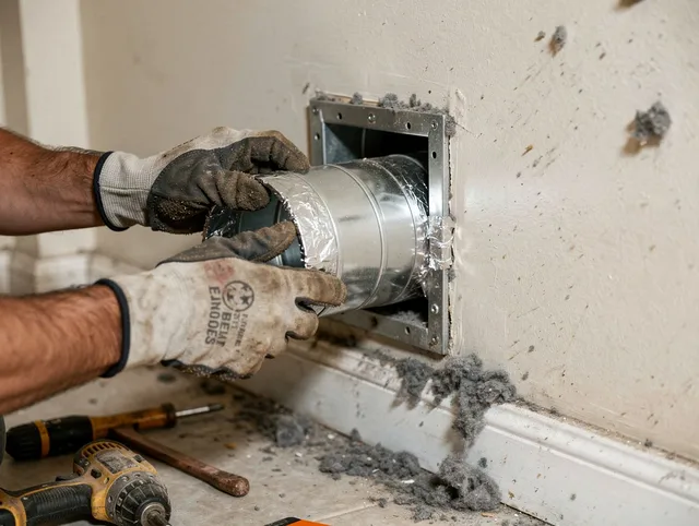 Professional dryer vent repair and installation by Torrington Dryer Vent Cleaning in Torrington